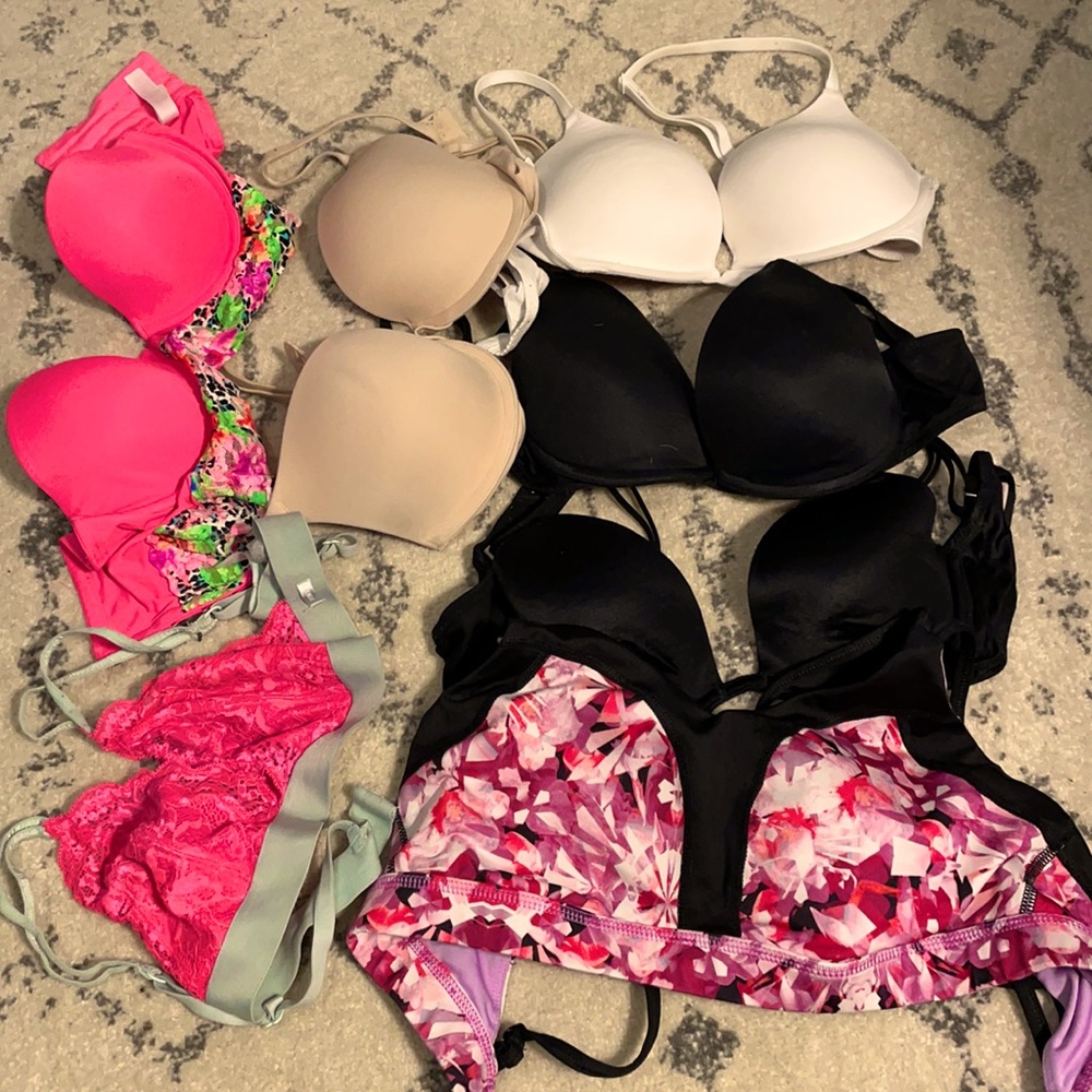 Set of 7 Victoria Secret PINK bras. 34B